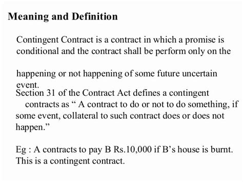 Contingency Contract Example