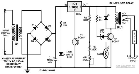 Automatic light controller circuit - Circuit Schematic