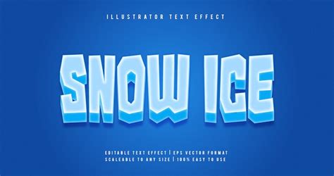 Premium Vector | Snow ice text style font effect