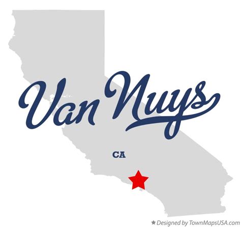 Map of Van Nuys, CA, California