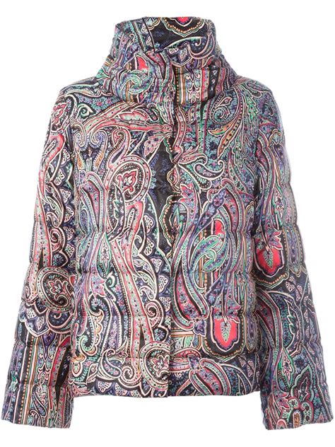 Etro Synthetic Paisley Print Shell Puffer Jacket Lyst