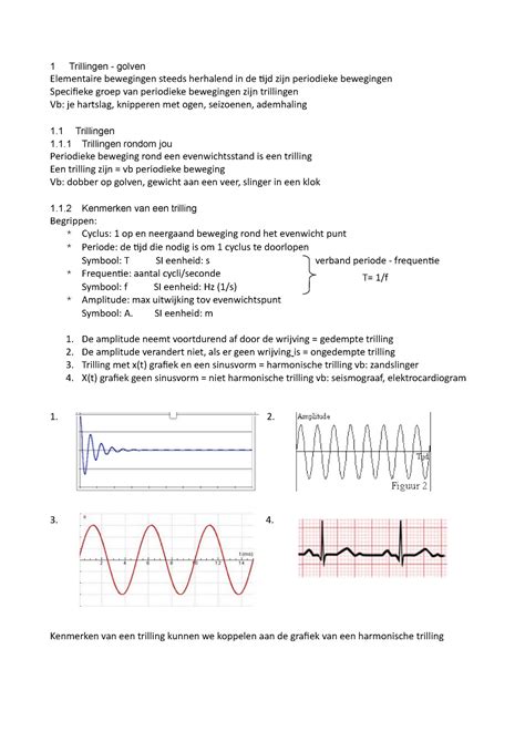 Samenvatting Nwe Trillingen En Golven Fysica Ucll Studocu