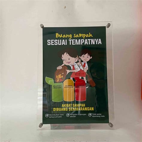 Jual Poster Akrilik Premium Poster Sekolah Kekinian Larangan Buang