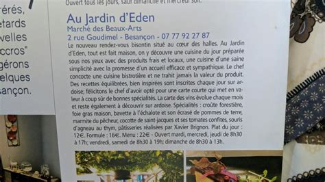 Au Jardin D Den Restaurant Besan On