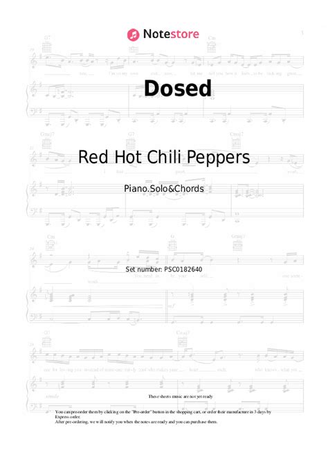Red Hot Chili Peppers Dosed Partituras Para Piano En Note Store Es Piano Solo Chords Sku