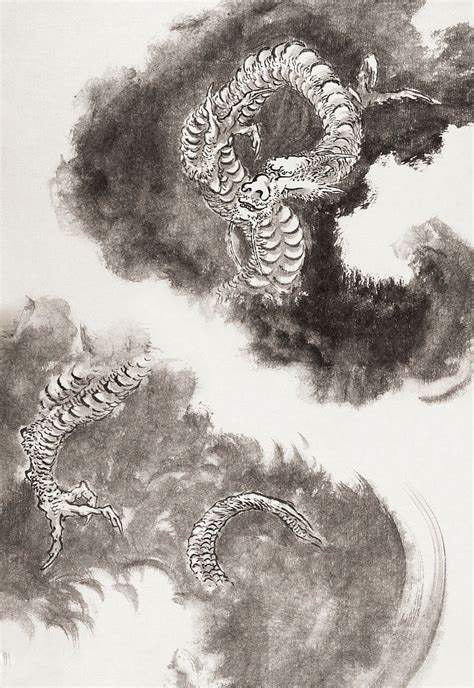 Katsushika Hokusais Japanese Dragons Album Free Photo Illustration