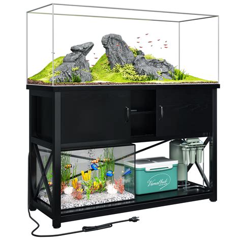 TC-HOMENY 55-75 Gallon Aquarium/Fish Tank Stand 2 layers with Cabinet ...