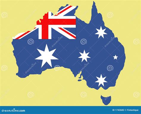 Australian Map And Flag Illustration Stock Vector Illustration Of