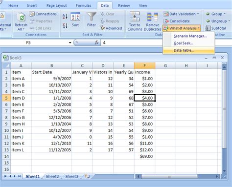 Create A One Input Data Table Table Table Microsoft Office Excel