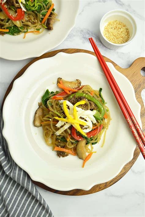 Japchae Korean Stir Fry Noodles Jaja Bakes