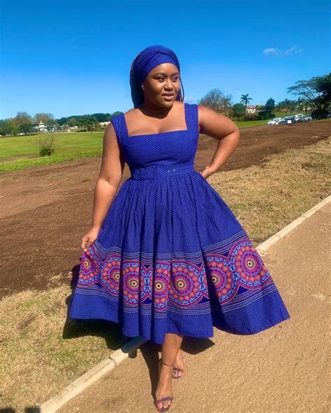 Sleeveless Shweshwe Tswana Xhosa Zulu Dress South African Ph