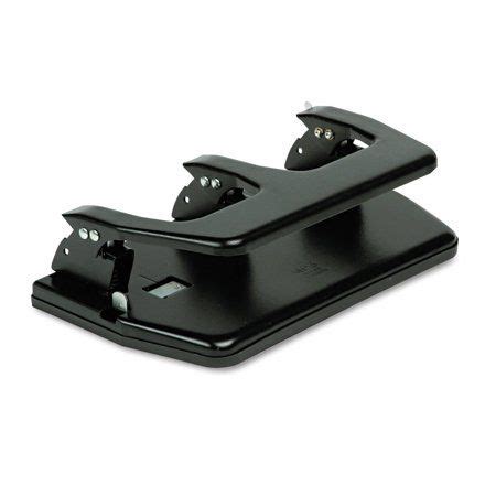 Master 20 Sheet Three Hole Punch Oversized Handle Steel Black