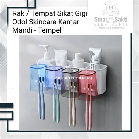 Jual Rak Kamar Mandi Tempat Sikat Gigi Dan Odol Skincare Dispenser