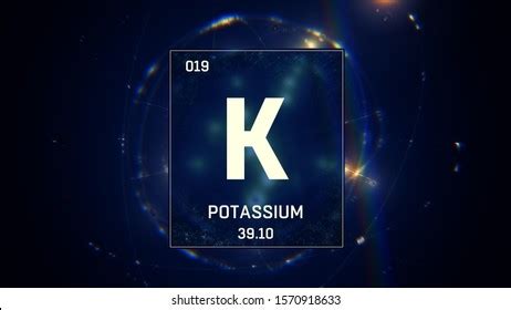 3d Illustration Potassium Element 19 Periodic Stock Illustration ...