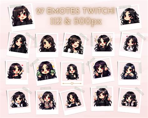 Twitch Emotes Black Hair Girl Brunette Girl Red Eyes Tiktok Emotes Whatsapp Emotes Anime