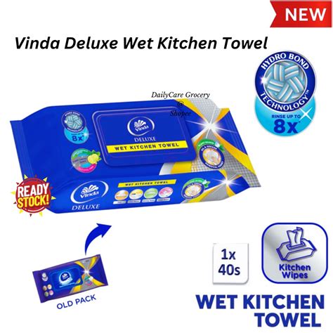 Vinda Deluxe Wet Kitchen Towel Pcs Shopee Malaysia