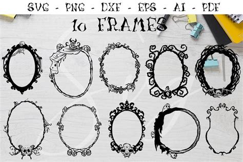 Creepy Frames Bundle Svg Spooky Frame Svg Halloween Frames Etsy