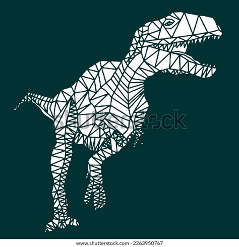 Vector Illustration Dinosaur Silhouette Formed By Stock Vector Royalty