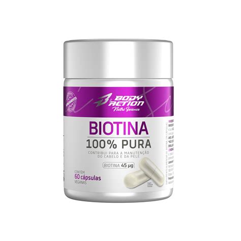Para Que Serve Biotina 100 Pura - Biotina 100% Pura | 60 Cápsulas - Bodyaction