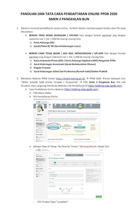 PDF PANDUAN DAN TATA CARA PENDAFTARAN ONLINE PANDUAN DAN TATA