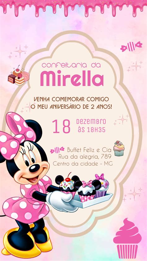 Convite digital tema confeitaria Edite grátis nosso editor online