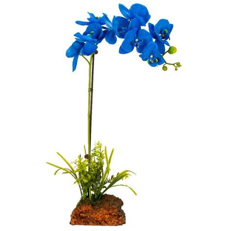 Artificial Blue Orchid Plant Faux Realistic 28 In Tall Flower