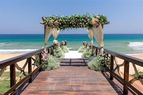 Premium Photo | The venue for the wedding is on the pier