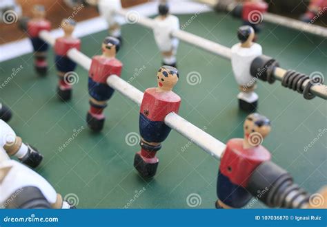 Wooden Players in a Foosball Table Stock Photo - Image of sport, match ...