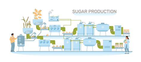 Sugar Production Line Composition 28569828 Vector Art at Vecteezy