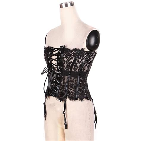 Hugh Novas Mulheres Lingerie Bustiers La O Preto Floral Sob Busto Skinny Cincher Feminino