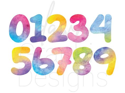 Colorful Watercolor Alphabet Letters And Numbers Bright Colors Letters