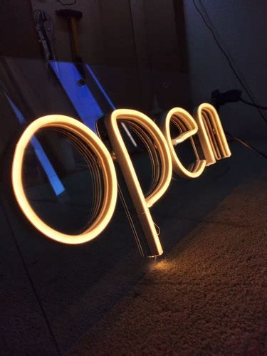 Cartel Neon Led Open Exterior Acrilico Transparente En Venta En