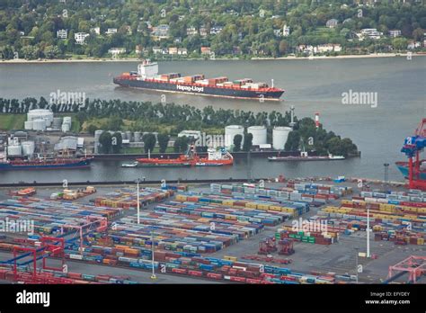 Aerial View Port Of Hamburg Hamburg Germany Stock Photo Alamy