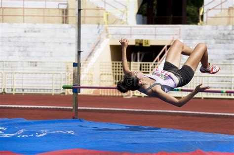 Men S High Jump Action Editorial Stock Image Image Of Compete