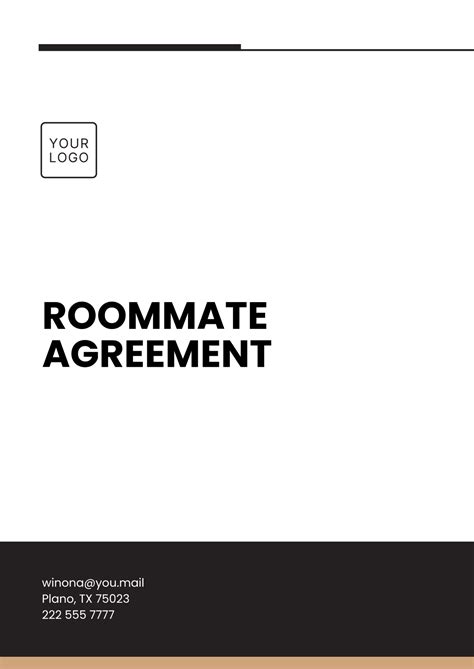 Free Roommate Agreement Templates, Editable and Printable