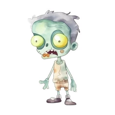 Premium Photo A Cartoon Of A Zombie With A Yellow Nose