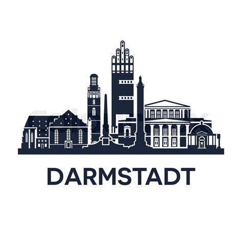 Darmstadt Skyline Emblem | Stock vector | Colourbox