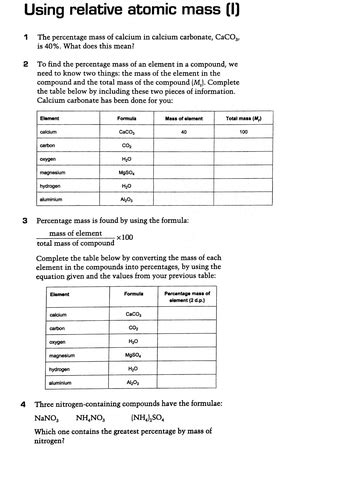 Ocr Gcse Chemistry C31 Chemical Reactions Worksheets Teaching Resources