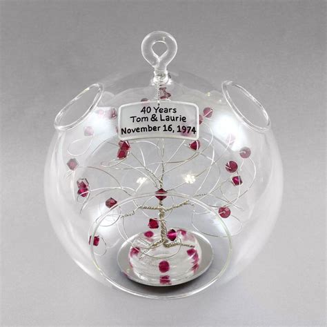 Th Anniversary Gift Personalized Ornament Ruby Anniversary Etsy