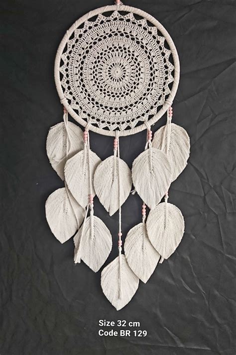 Dreamcatcher White Crochet 32cm Carolina Trading