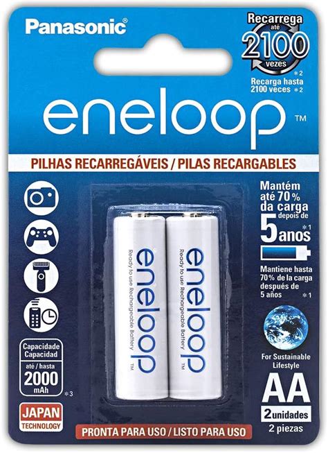 Pilha Recarregável Eneloop Bk 3mcce 2bb Azulaa Pequena Br