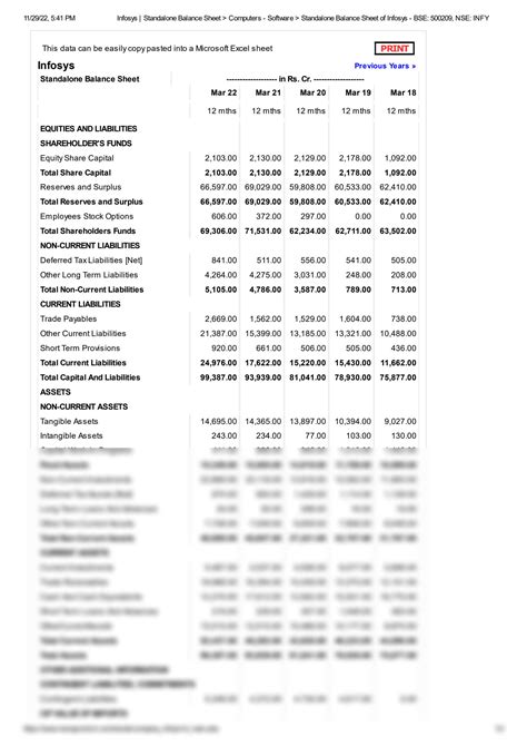 SOLUTION Infosys Balance Sheet Original Studypool