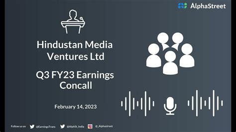 Hindustan Media Ventures Ltd Q3 Fy23 Earnings Concall Youtube