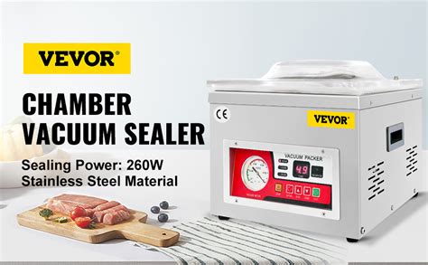 VEVOR Chamber Vacuum Sealer, 260W Sealing Power, Vacuum Packing Machine for Wet Foods, Meats ...