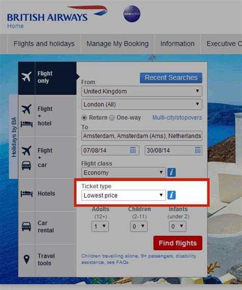 British Airways Flexible Ticket