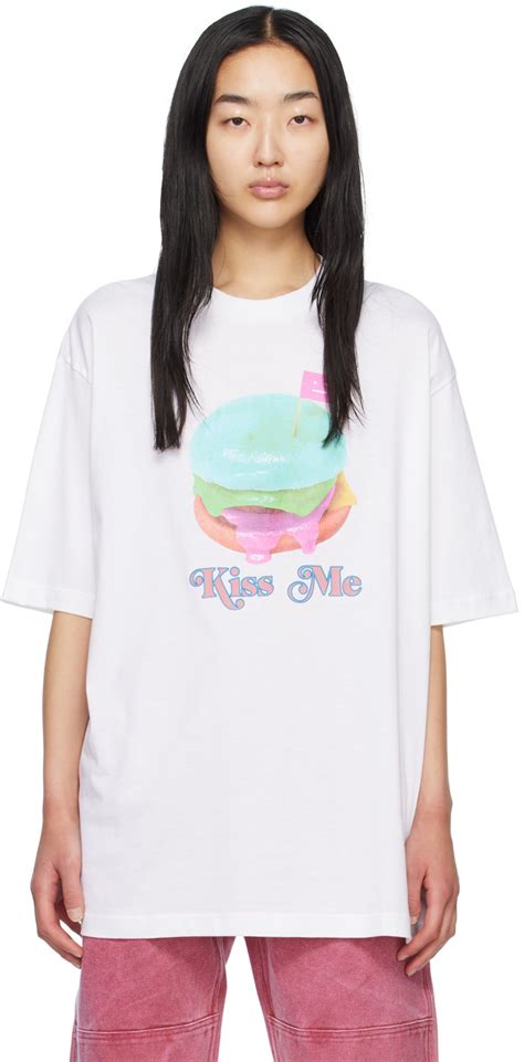 Acne Studios 白色 Kiss Me T 恤 SSENSE