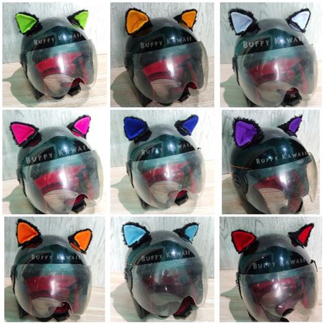 Jual Nekomimi Helm Aksesories Helmet Warna Warni Kuping Kucing