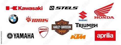 Vetor Do Stock Set Of Motorcycle Brand Logo Yamaha Honda Ducati