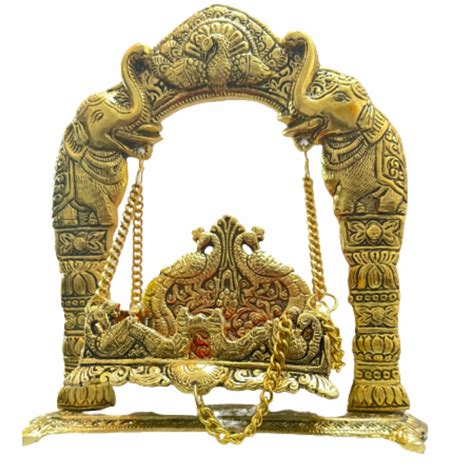 Aluminium Golden Lord Krishna Jhula For Temple Suitable For 1 No