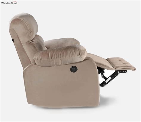 Buy Vivian Fabric Seater Motorized Recliner Chair Beige At Off